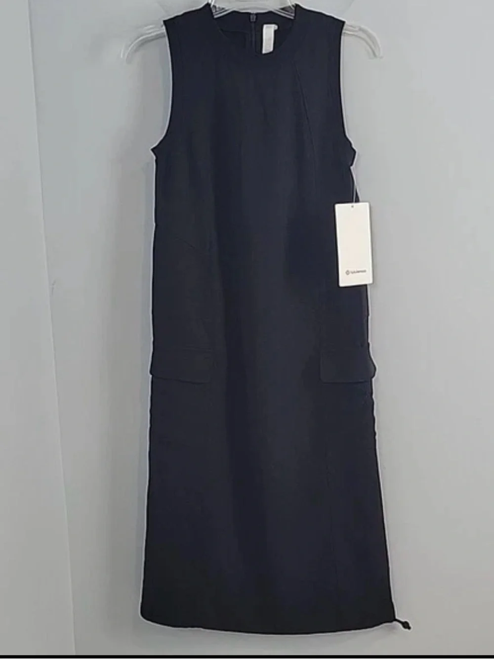 HTF Nwt Lululemon athletics Pocketed Drop Waist Midi Dress Black, size 8